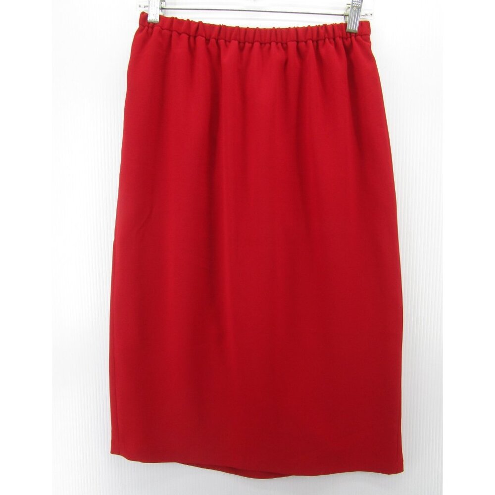 Maggie Shepherd Skirt Medium Straight Pencil Midi Pull On Slit Holiday